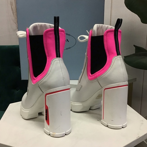 Prada Neoprene Leather Ankle Boots - Picture 2 of 5